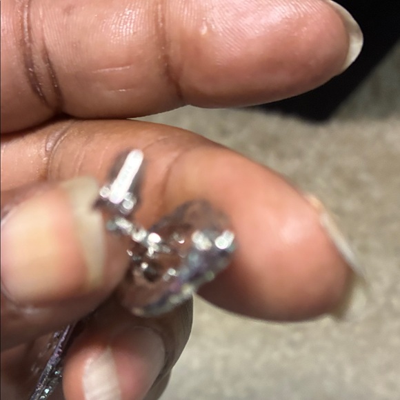 Silver Drop Earrings clip on post - Picture 4 of 7